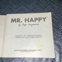 Mr. Men Mr. Happy Paperback Picture Book Roger Hargreaves 1980 Illustrated