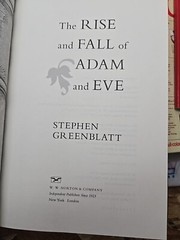 The Rise and Fall of Adam and Eve by Stephen Greenblatt SIGNED first edition