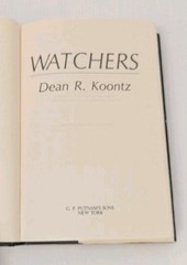 Watchers by Dean Koontz: 1987 1st Book Club Edition HC w/Dust Jacket