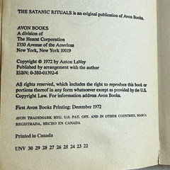 The Satanic Rituals: Companion to The Satanic Bible by Anton Szandor LaVey, 1972