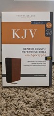 KJV Bible: Center-Column Reference Bible Apocrypha Brown Leathersoft indexed
