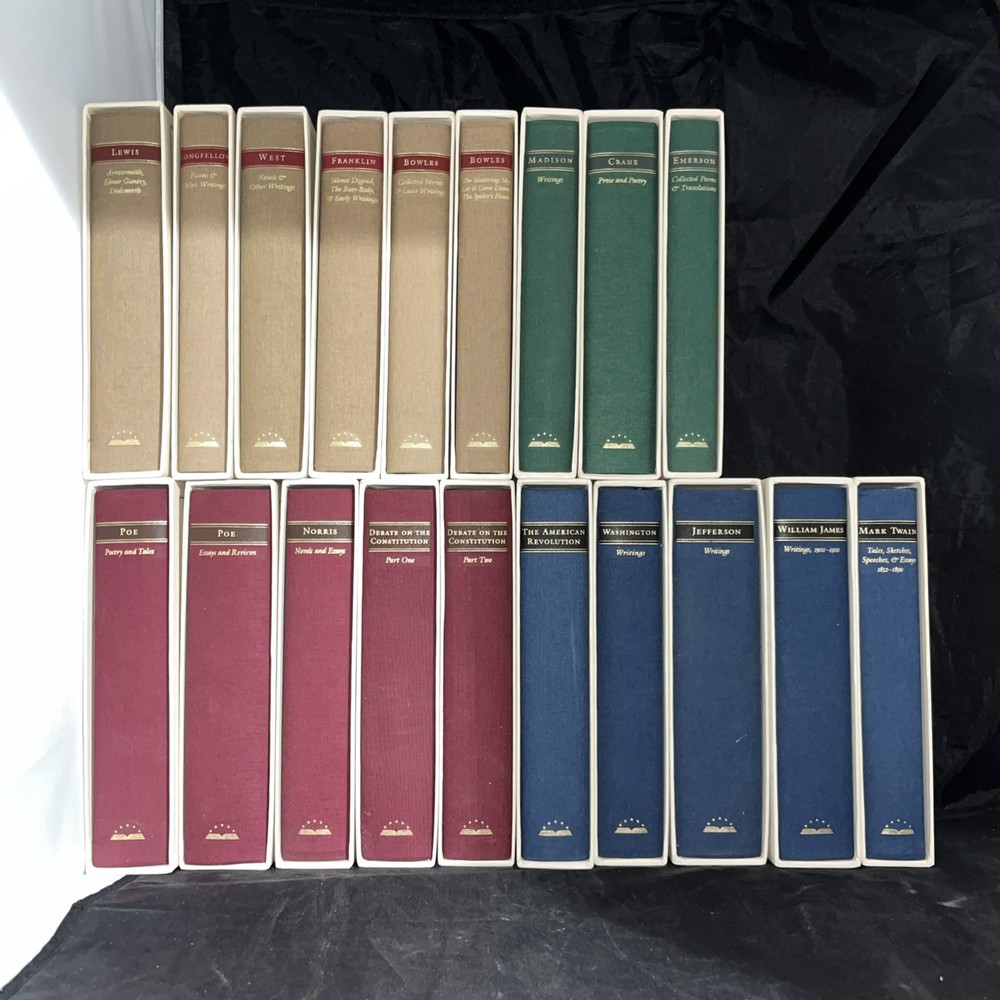 The Library Of America Books with Slipcases Lot Of 19 Mixed Authors Classics