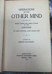 Operations of the Other Mind Edmund Shaftesbury 1929 Metaphysical Psychology