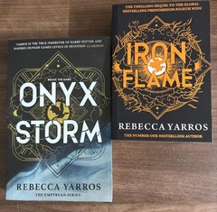 Onyx Storm(New) + Iron Flame(New) by Rebecca Yarros Paperback 2 books set…