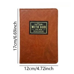 One-Minute with God for Men 365 Devotions, Brown Faux Leather Flexcove Books-USA