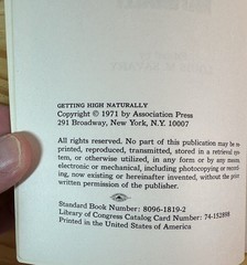 *GETTING HIGH NATURALLY (YOUTH WORLD SERIES) Copyright 1971 By Louis M Savary*
