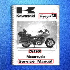 KAWASAKI ZG1200 Motorcycle Service Manual – STEEL WIRE BOUND – PROTECTIVE COVERS