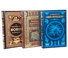 3-Book Set: Greek, Norse, Native American Mythology Bounded LEATHER Hardcover