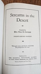Mrs. Chas. E. Cowman Streams in the Desert 22nd Ed Hardcover DJ Inscribed
