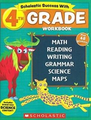 NEW 2018 Edition Scholastic – 4th Grade Workbook with Motivational S – GOOD