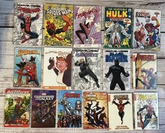 Marvel Comics Lot of 16 Graphic Novels Spiderman Hulk Black Panther + More!