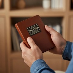 One-Minute with God for Men 365 Devotions, Brown Faux Leather Flexcove Books-USA