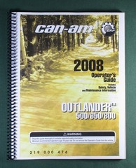 2008 Can-Am Outlander 500 Owner’s Manual: 152 Pages & Protective Covers!