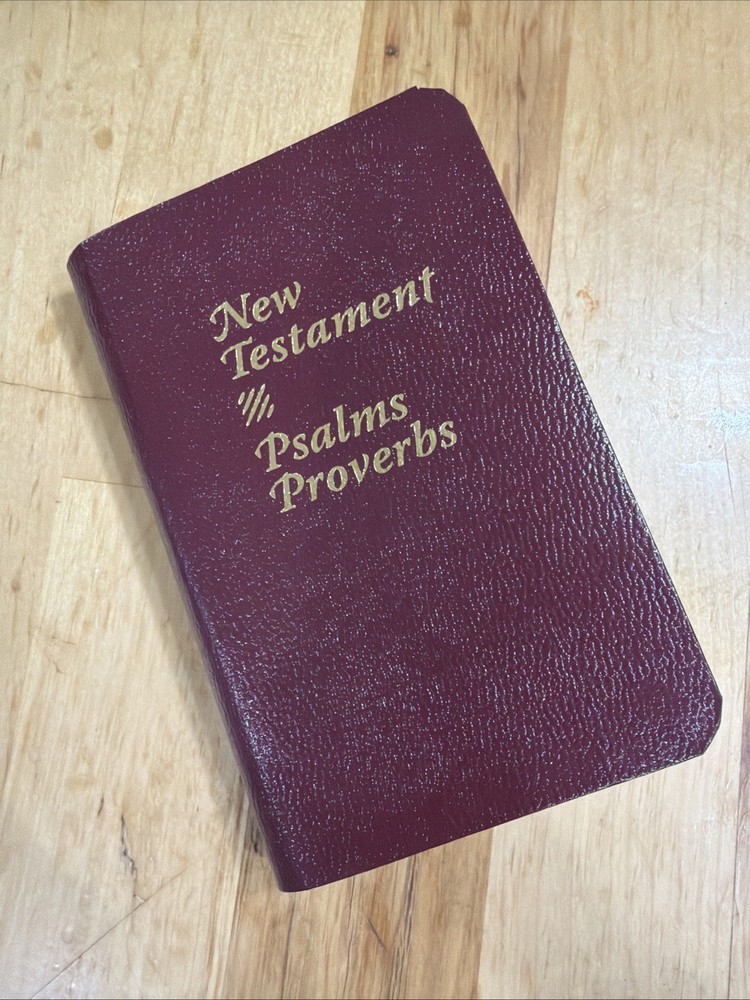 NEW Vintage Pocket Bible New Testament Psalms Proverbs KJV Burgundy