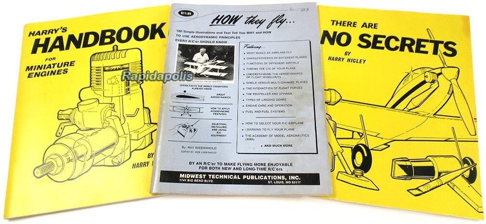 Lot of 3 MODEL AIRPLANE & ENGINE BOOKS 1980-1982, 295 heavily illustrated pages