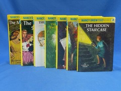 Nancy Drew Mystery Book Lot – Yellow Spine HC – 7 Books 2,3,8,9,14,35&38-Vintage