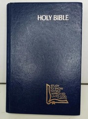 Holy Bible 1973 Broadman Press King James Version Blue Hardcover Holman God used