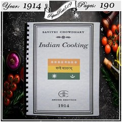 1914 Indian Cooking Vintage Cook Book 190 Pages