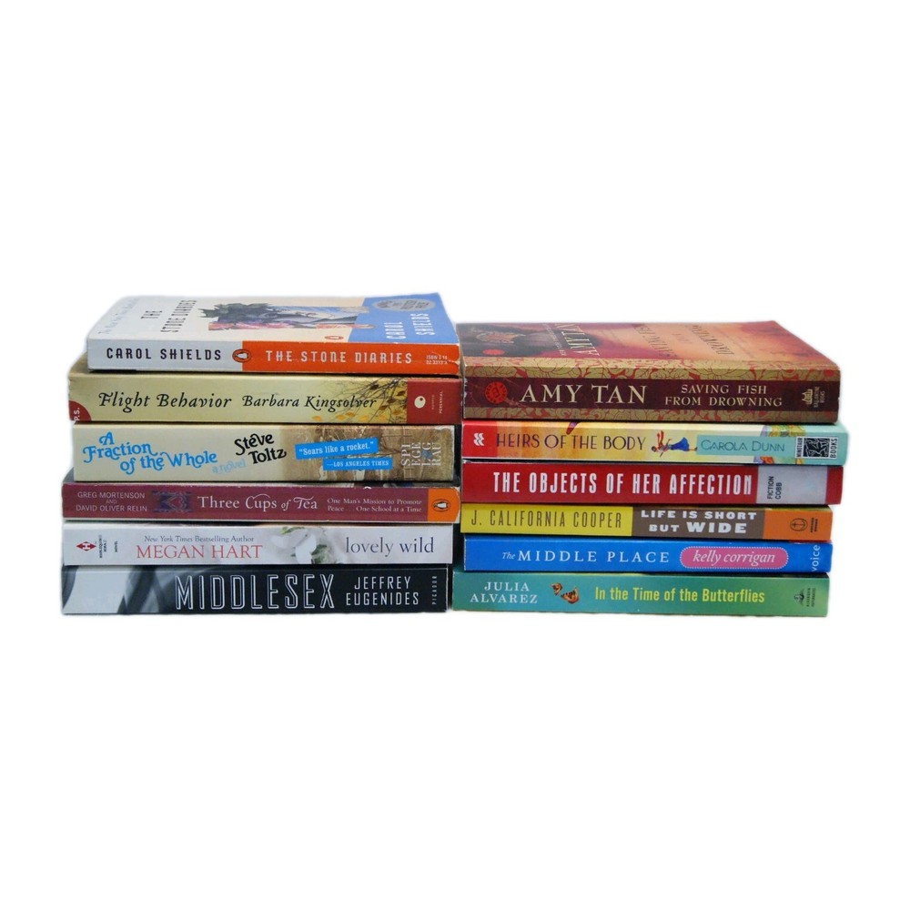 Book Lot 12 Contemporary Fiction Mixed Authors Trade Paperbacks Pre‑Owned