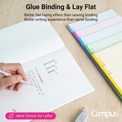 Campus Notebook, A 7mm(0.28in) Ruled, A4, 30 Sheets, 35 Lines, Pack of 5, 5 C…