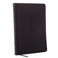 NKJV, Value Thinline Bible, Large Print, Charcoal Leathersoft, Red Letter, C…