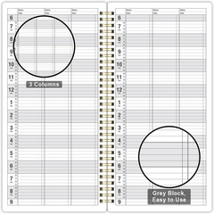 Salon Appointment Book – 15 Min Increments, 3 Cols, 200 Pages, 6.1” X 11.54”,