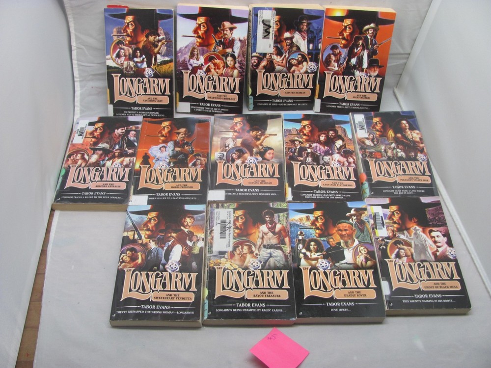 #5 Lot of 13 Longarm Adult Western Paperback Books by Tabor Evans