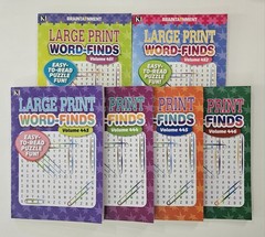 6 New Large Print Word-Finds Puzzle Books Kappa Games Vol #443-452 ~ Search,Hunt