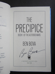 *SIGNED* BEN BOVA high grade 2001 collectible hardcover THE PRECIPICE 349 pages