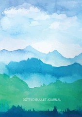 Watercolor Blue & Green Hills – Dotted Bullet Journal: Medium A5 – 5.83X8.27