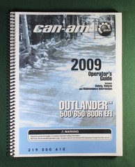 2009 Can-Am Outlander 650 EFI Owner’s Manual: 152 Pages & Protective Covers!