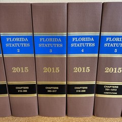 Official Florida Statutes 2015 COMPLETE 6 Volume Set Legislature Chapters 1–1013