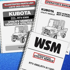 KUBOTA RTV-X900 BUNDLE: OPERATORS MANUAL , WORKSHOP MANUAL & PARTS MANUAL: 950 P