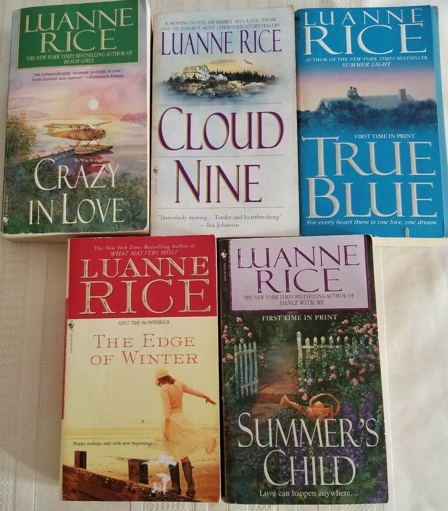 Luanne Rice Lot Of 5 MM Pbs Crazy In Love Cloud Nine True Blue Summers Child Edg