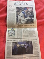 LA TIMES SPORTS SECTION MAY 13 2025 DODGERS FREDDIE FREEMAN HOMERUN