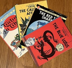 THE ADVENTURES OF TIN TIN LOT: Blue Lotus, Tibet, Calculus, Sharks – Paper Back
