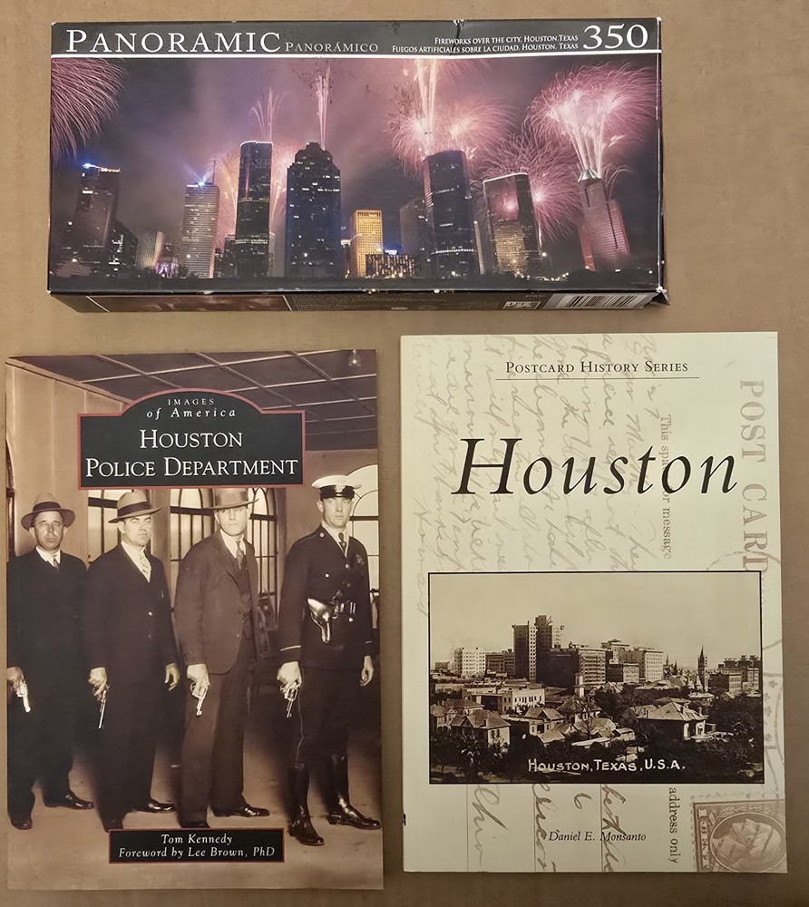 Houston Pack: Police Dept-New & Hou Postcard Series-New & Hou Puzzle-used