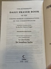 Authorised Daily Prayer Book by Jonathan Sacks Hardcover 4th Edition 2006