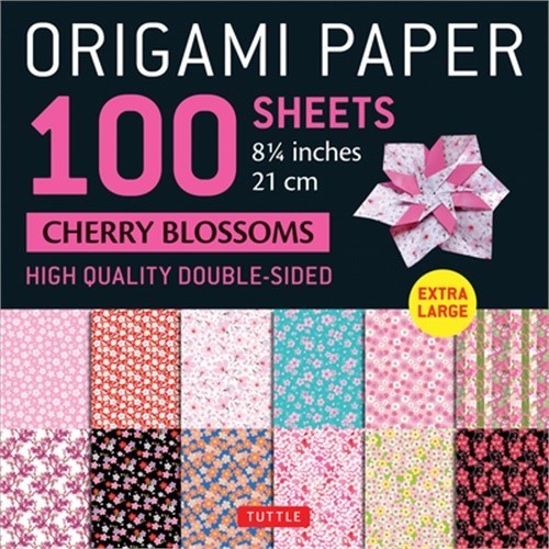 Origami Paper 100 Sheets Cherry Blossoms 8 1/4 (21 CM): Extra Large Double-Sided