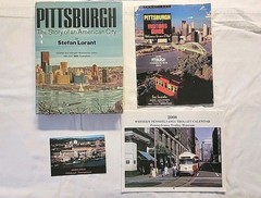 Vintage Pittsburgh Book by Stefan Lorant 1975, Guide, Postcard,Trolley Calander