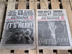Dec 31,1999 & January 1, 2000 New York Post Newspapers Year 2000 Special Edition