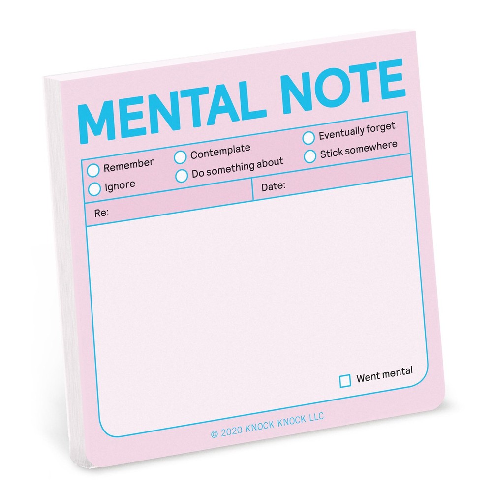 Knock Mental Note Sticky Notes (Pastel Edition) 3″ x 0.4″, Pastel