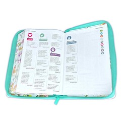 Biblia para Mujer con Cierre Letra 12 puntos RV1960 floral/mariposas con indice