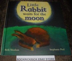 LITTLE RABBIT WAITS FOR THE MOON BOOK BY BETH SHOSHAN HARDCOVER 24CM X 24CM NEW