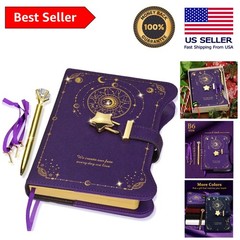 Inspirational Faux Leather Diary with Lock & Pen – 360 Pages of Dreams