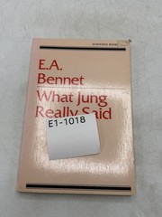 What Jung Really Said E.A. Bennet 1967 Psychology Carl Jung Schocken Books