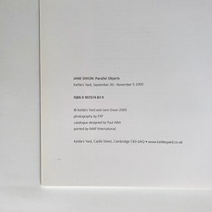 Jane Dixon: Parallel Objects, Exhibition Catalog, 2000 + SIGNED Gallery Poster