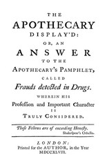 1748 The Apothecary Display’d 44 Pages