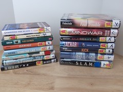 youth adult books kick, damage, slam, mindwar, kid owner