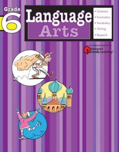 Language Arts: Grade 6 (Flash Kids Harcourt Family Learning) – Paperback – GOOD